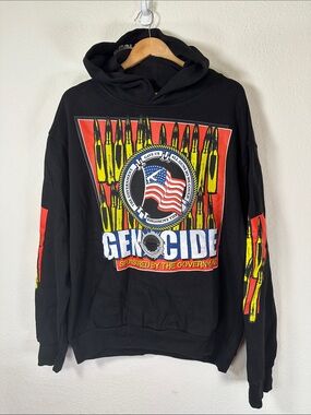 Genocide Sponsored By The Government  Graphic Black Hoodie